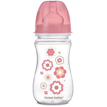 Láhev se širokým hrdlem Newborn baby 240ml růžová