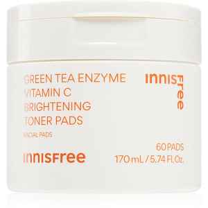 innisfree Green Tea Vitamin C Brightening Toner Pads tonizační polštářky pro rozjasnění a hydrataci 60 ks