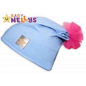 Baby Nellys Bavlněná čepička Tutu květinka ® - sv. modrá, 48-52, 2-8let