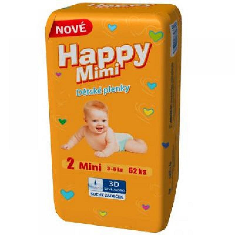 Happy Mimi dětské pleny Standard Mini 62 kusů