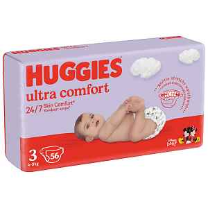 HUGGIES® Pleny jednorázové Ultra Comfort Jumbo 3 (4-9 kg), 56 ks