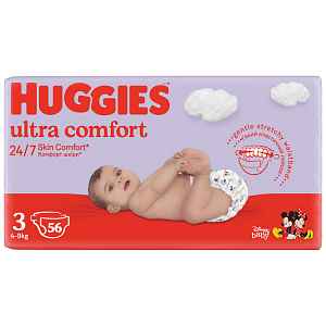 HUGGIES® Pleny jednorázové Ultra Comfort Jumbo 3 (4-9 kg), 56 ks