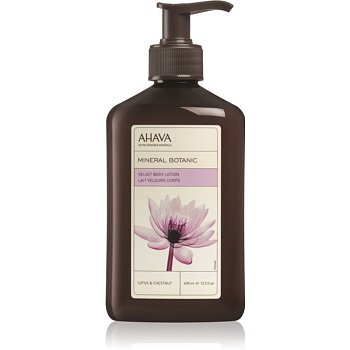 Ahava Mineral Botanic Lotus & Chestnut sametové tělové mléko lotos a kaštan  400 ml