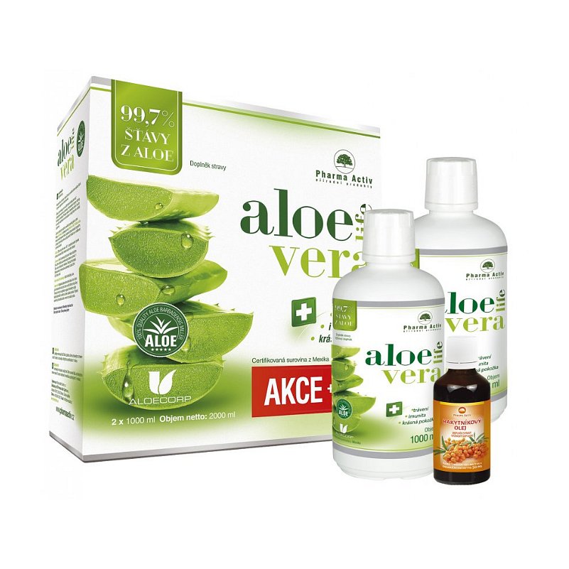 AKCE AloeVeraLife aloe 99.7% SET 1+1 1000ml + 100% Rakytníkový olej 50ml