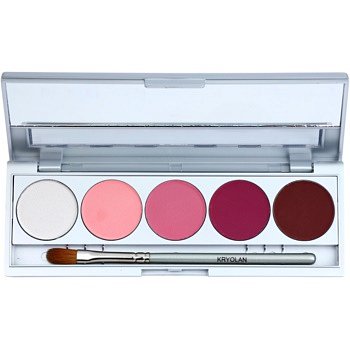 Kryolan Basic Eyes paleta očních stínů 5 barev se zrcátkem a aplikátorem odstín Abu Dhabi Matt/Iridescent 7,5 g