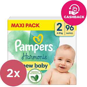 2x PAMPERS Plenky jednorázové Harmonie vel. 2 (96 ks) 4-8 kg