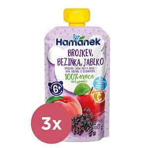3x HAMÁNEK Broskev, bezinka, jablko 100 g