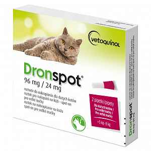 DRONSPOT 96 mg/24 mg spot-on pro kočky 2x1,12 ml