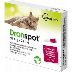 DRONSPOT 96 mg/24 mg spot-on pro kočky 2x1,12 ml