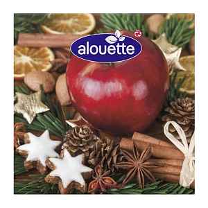 alouette Vánoční ubrousky 33 x 33 cm skořice a hvězdy 20 ks