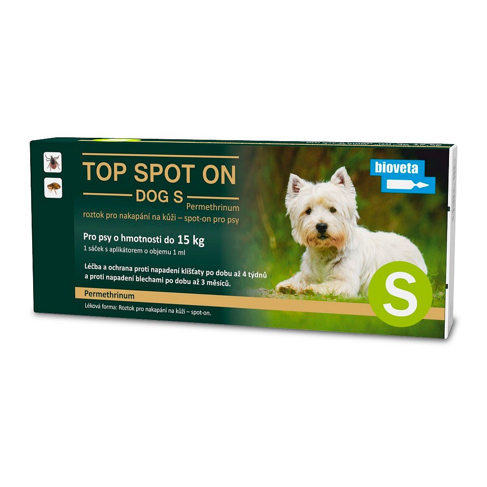 BIOVETA Top Spot On Dog S 1x1 ml (pes do 15 kg)