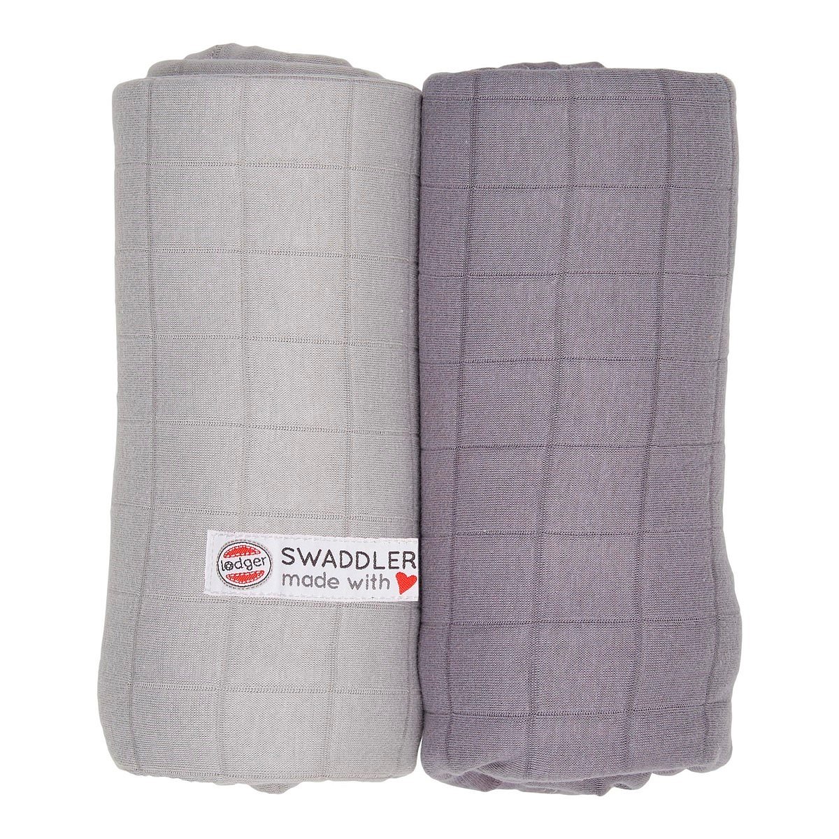 LODGER Osušky Swaddler Solid 2 ks Mist/Donkey 120x120 cm