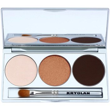 Kryolan Basic Eyes paleta očních stínů se zrcátkem a aplikátorem odstín Smokey Beige 7,5 g