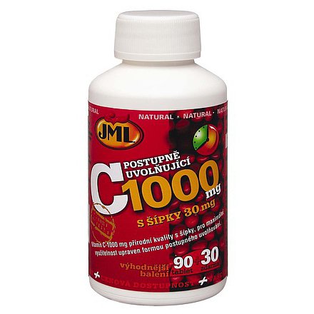 JML Vitamin C tablety 120 x 1000 mg post.uvol.s šípky