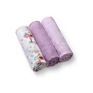 BABYONO Pleny bambusové 3 ks Violet, 70x70 cm