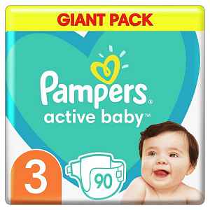 PAMPERS Active Baby 3 (6–10 kg) 90 ks - jednorázové pleny