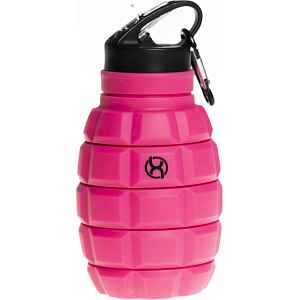BrainMax Grenade bottle, skládací silikonová láhev na vodu, 580 ml Barva: Růžová