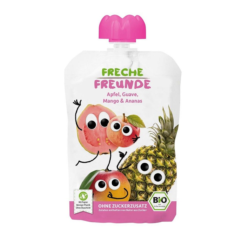 Freche Freunde BIO Ovocná kapsička Jablko, guave, mango a ananas 100 g