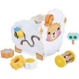 Janod Multi-Activity Sheep aktivity hračka ze dřeva 12m+ 1 ks