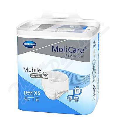 KALHOTKY ABSORPČNÍ MOLICARE MOBIL EXTRA SMALL BOKY 45-70CM,1287ML,14KS