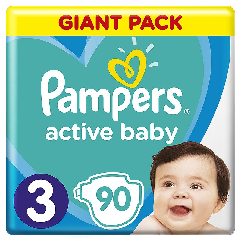 PAMPERS Active Baby 3 (6–10 kg) 90 ks - jednorázové pleny