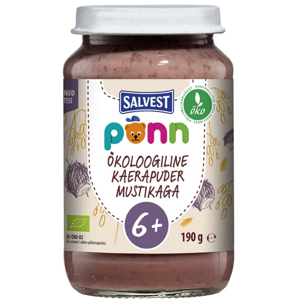 SALVEST Põnn Borůvky s ovesnými vločkami od 6.měsíce BIO 190 g