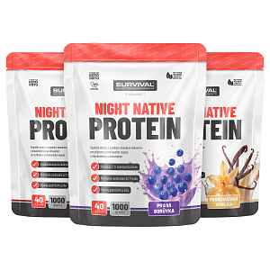 Survival Night Native Protein 1000g AKCE 2+1 borůvka + jahoda + vanilka