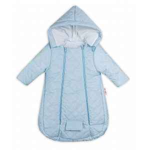 Baby Nellys Kombinézka s kapucí do autosedačky, kočárku Lux ®prošívaná - modrá, vel. 62 vel.  62