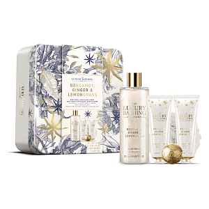 The Luxury Bathing Company Dárková sada tělové péče v plechové dóze Bergamot, Zázvor & Lemongrass 5 ks