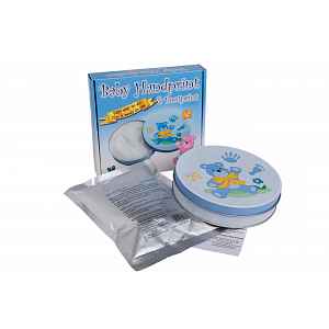 tinymemories Sada na otisky nožiček či ručiček v plechovce, dárková sada pro chlapečka, modrá