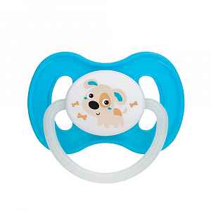 CANPOL Bunny&Company dudlík kaučukový třešinka 0-6m modrý 1 kus