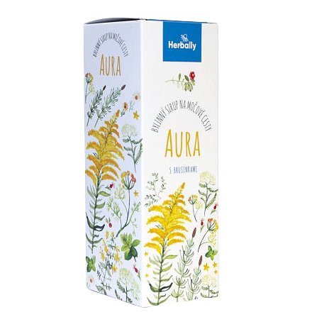 AURA bylinný sirup na močové cesty s brusinkami 200ml