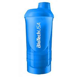 BiotechUSA Shaker Wave+ 600ml(+250ml+100ml) "Schocking Blue"