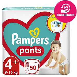 PAMPERS Pants 4+ Active baby dry (9-15 kg) 50 ks – Jumbo Pack