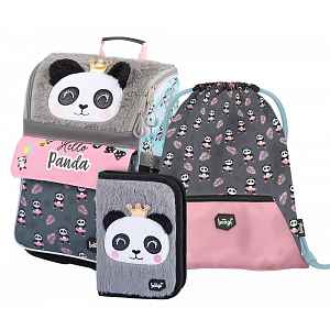 Baagl 3 SET Zippy Panda: aktovka, penál, sáček