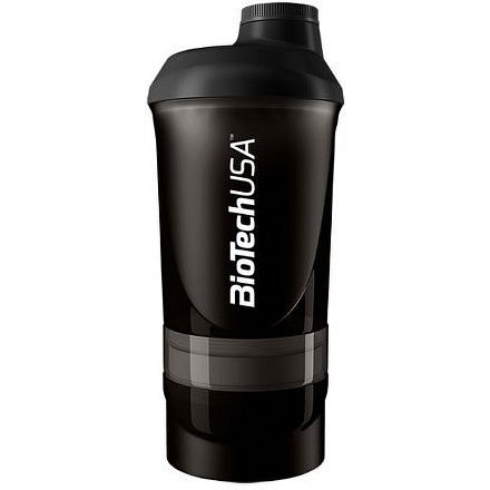 BiotechUSA Shaker Wave+ 600ml(+250ml+100ml) "Panther Black"