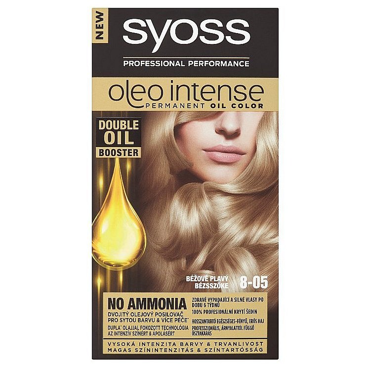 Syoss Oleo Intense 8-05 Béžově Plavá barva na vlasy 50ml