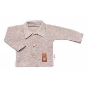 Baby Nellys Pletený svetřík s knoflíčky Boy,  béžový vel.  62