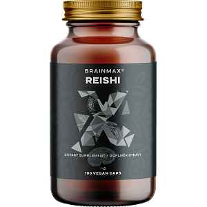 BrainMax Reishi extrakt, 50 % polysacharidů a 20 % beta-1,3/1,6 D-glukanů, 500 mg, 100 rostlinných kapslí