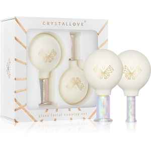 Crystallove Glass Facial Cupping Set sada masážních pomůcek na obličej, krk a dekolt 2 ks