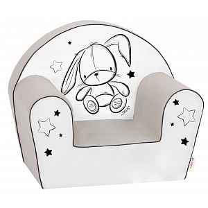 Dětské křesílko LUX Cute Bunny, šedé, bílé