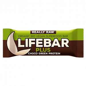 LIFEFOOD Lifebar Plus čokoláda a konopný protein BIO 47g