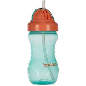 Baboo Cup with Silicone Straw láhev s brčkem Green, 9m+ 360 ml
