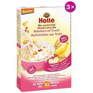 Holle - bio junior vícezrnné musli s ovocem 3x250g