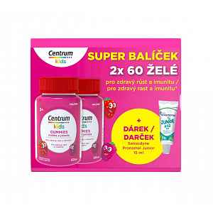 Centrum Kids Gummies multivitamín pro děti malina + jahoda 60+60 ks