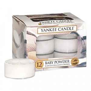 Yankee Candle Aromatické čajové svíčky Baby Powder   12 x 9,8 g