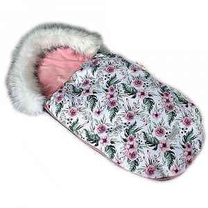 Baby Nellys Fusák, spacáček 105x55 Velvet Winter Lux - Flowers