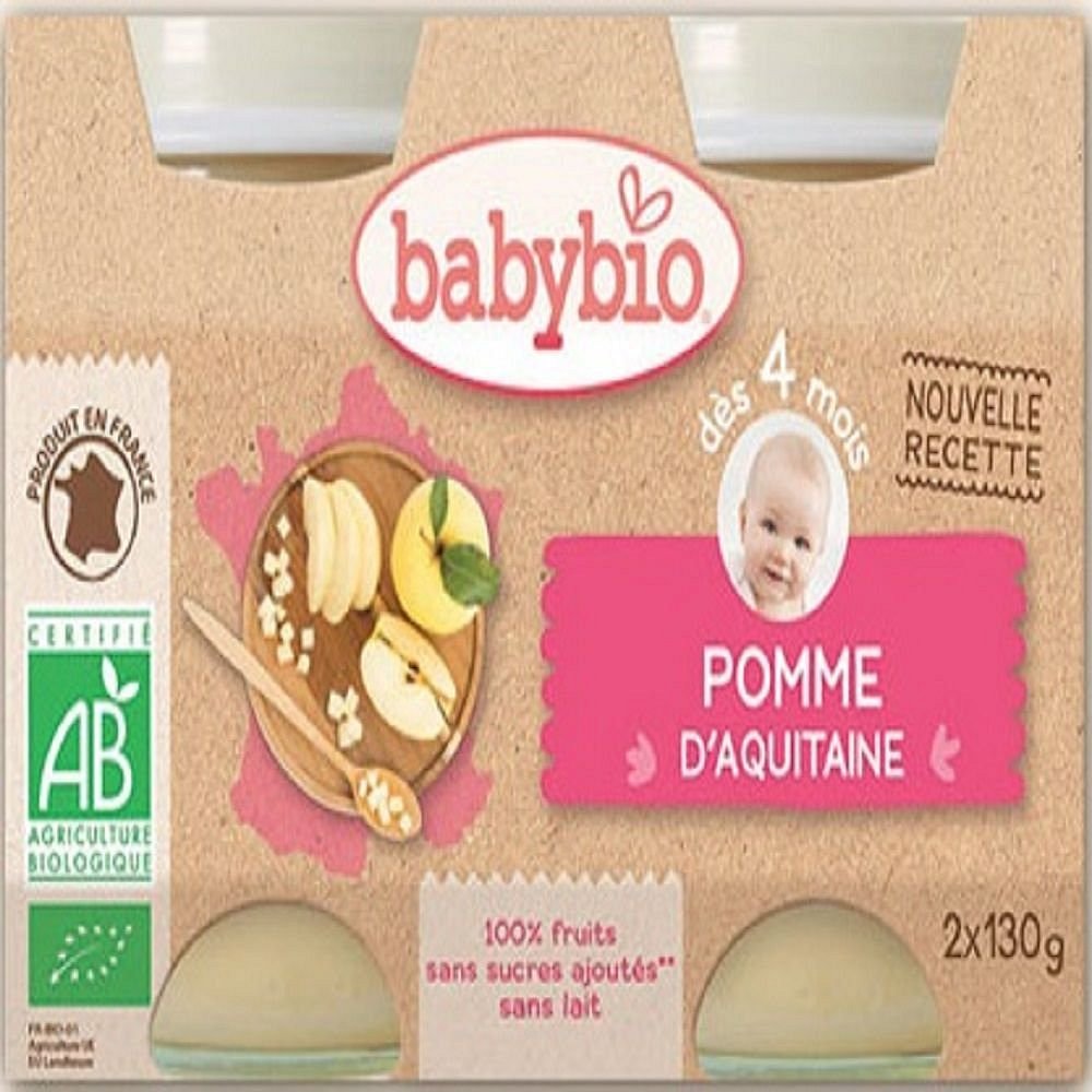 BABYBIO příkrm jablko a vanilka 2x130 g