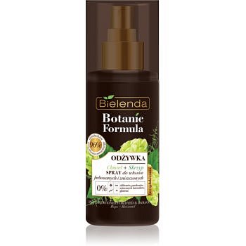 Bielenda Botanic Formula Hops + Horsetail bezoplachový kondicionér ve spreji pro poškozené a barvené vlasy  150 ml