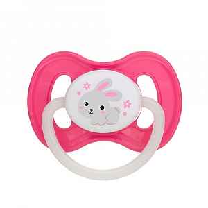 CANPOL Bunny&Company dudlík kaučukový třešinka 0-6m růžový 1 kus